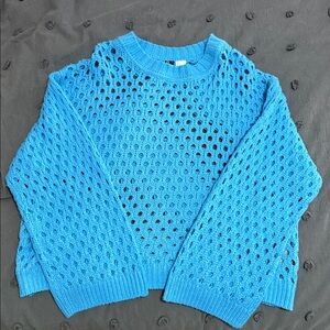 H&M Vibrant Blue Open-Knit Sweater